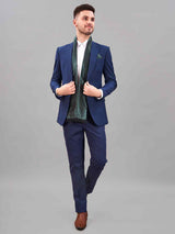 Green Geometric Reversible Stole & Pocket Square Set - TOSSIDO