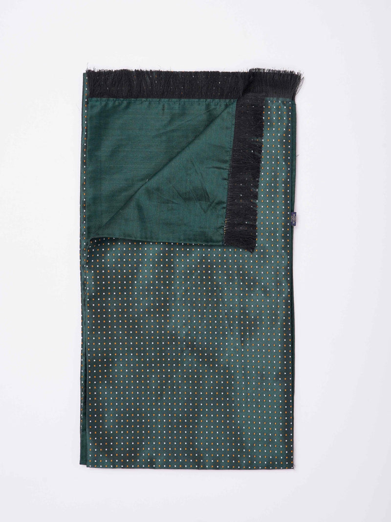 Green Geometric Reversible Stole & Pocket Square Set - TOSSIDO