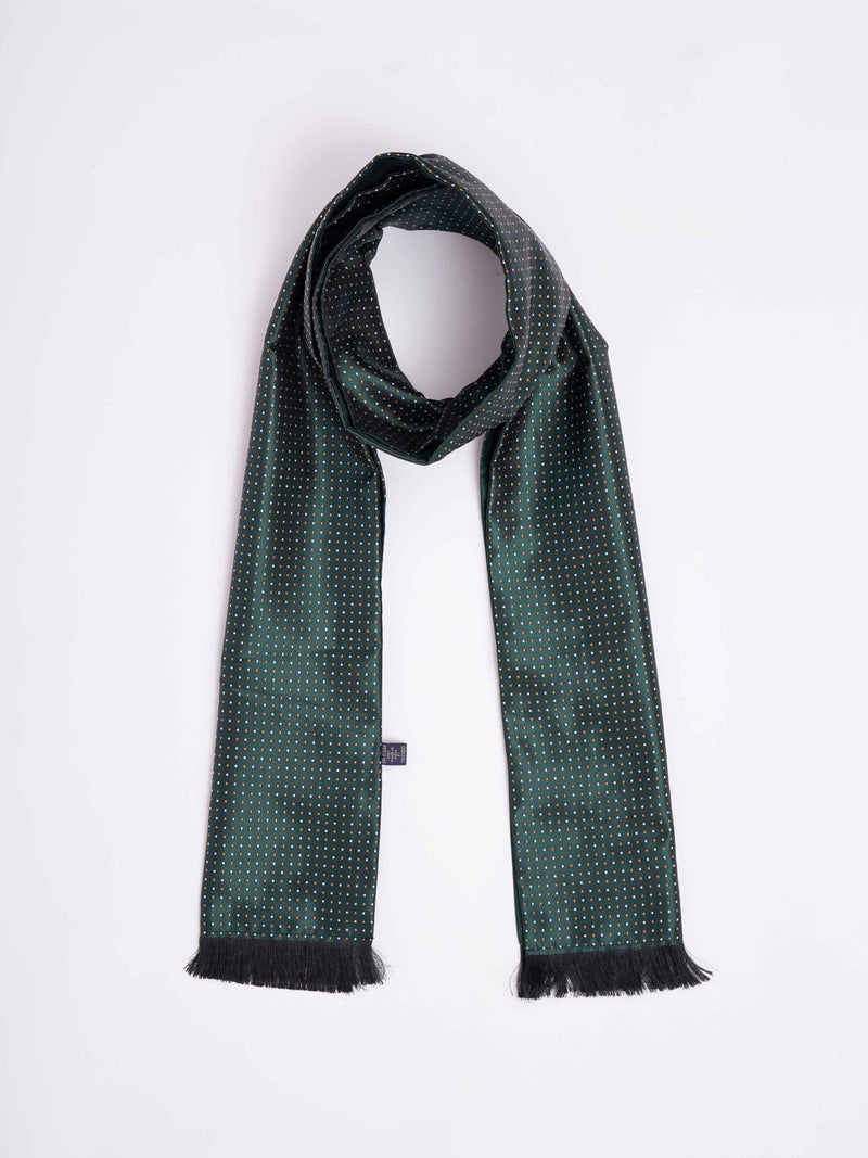 Green Geometric Reversible Stole & Pocket Square Set - TOSSIDO
