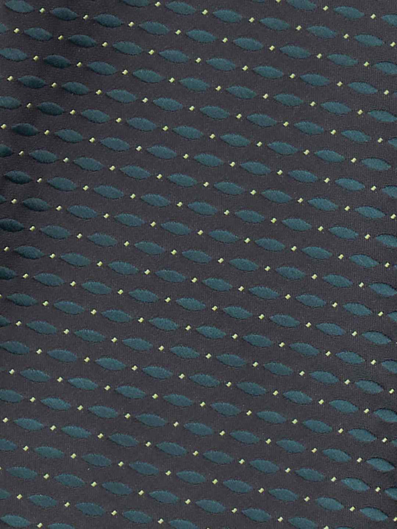 Green Geometric Woven Cravat & Pocket Square Set - TOSSIDO