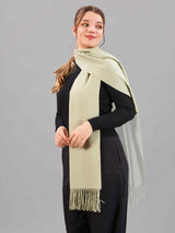 Green Hue Solid Woolen Muffler - TOSSIDO