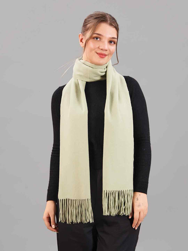 Green Hue Solid Woolen Muffler - TOSSIDO
