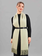 Green Hue Solid Woolen Muffler - TOSSIDO