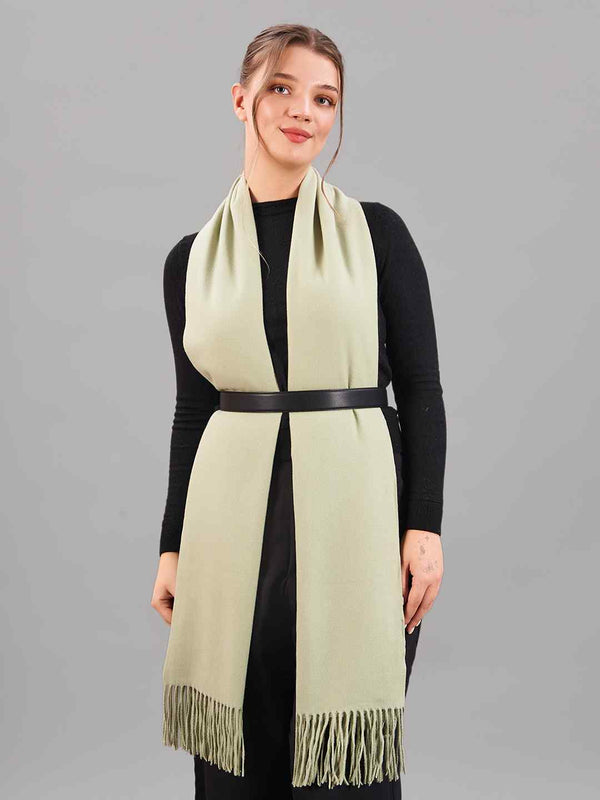 Green Hue Solid Woolen Muffler - TOSSIDO