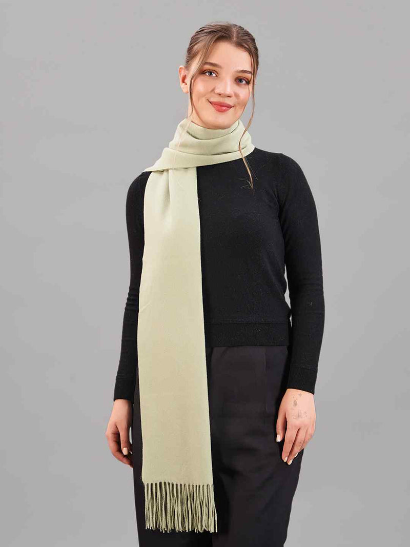 Green Hue Solid Woolen Muffler - TOSSIDO