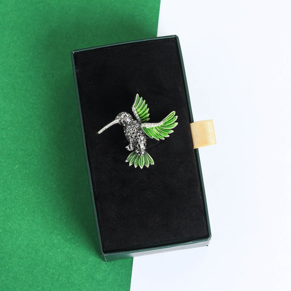 Green Kingfisher Brooch - TOSSIDO