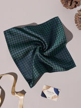 Green & Navy Houndstooth Performance Silk™ Pocket Square - TOSSIDO