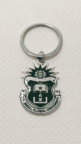 Green on Silver JGU Crest Laminated Keychain - TOSSIDO