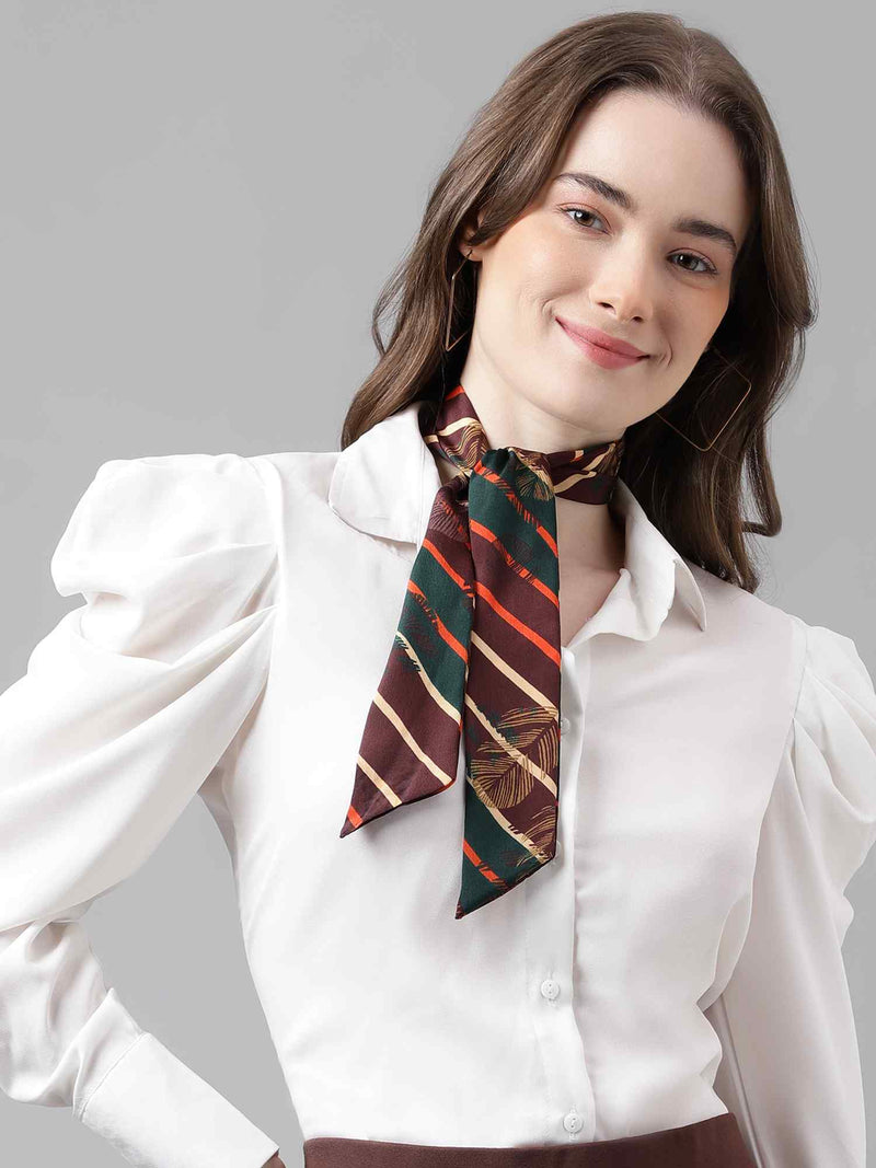 Green & Orange Stripe Scarf & Scarf Bag Set - TOSSIDO