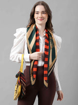 Green & Orange Stripe Scarf & Scarf Bag Set - TOSSIDO