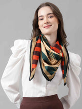 Green & Orange Stripe Scarf & Scarf Bag Set - TOSSIDO
