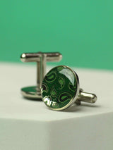 Green Paisley Cufflinks - TOSSIDO
