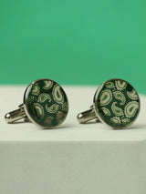 Green Paisley Cufflinks - TOSSIDO