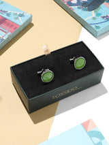 Green Paisley Cufflinks - TOSSIDO