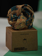 Green Paisley Pocket Square - TOSSIDO