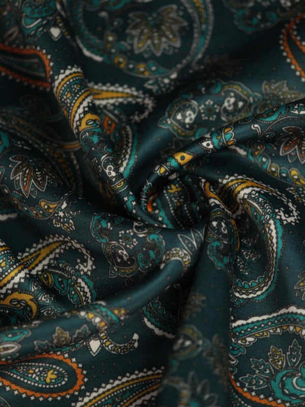Green Paisley Pocket Square - TOSSIDO