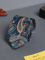 Green Paisley Printed Necktie - TOSSIDO