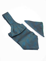 Green Paisley Woven Ascot & Pocket Square - TOSSIDO