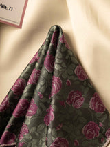 Green & Pink Floral Jacquard Pocket Square - TOSSIDO
