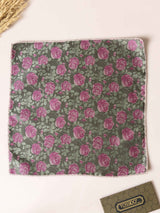 Green & Pink Floral Jacquard Pocket Square - TOSSIDO