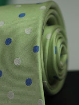 Green Polka Woven Silk Necktie - TOSSIDO