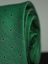 Green Polka Woven Silk Necktie - TOSSIDO