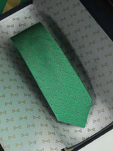 Green Polka Woven Silk Necktie - TOSSIDO