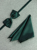 Green Solid Bowtie & Pocket Square Set - TOSSIDO
