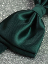 Green Solid Bowtie & Pocket Square Set - TOSSIDO