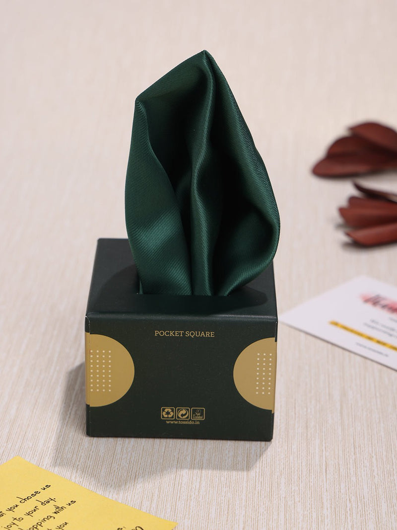 Green Solid Pocket Square - TOSSIDO