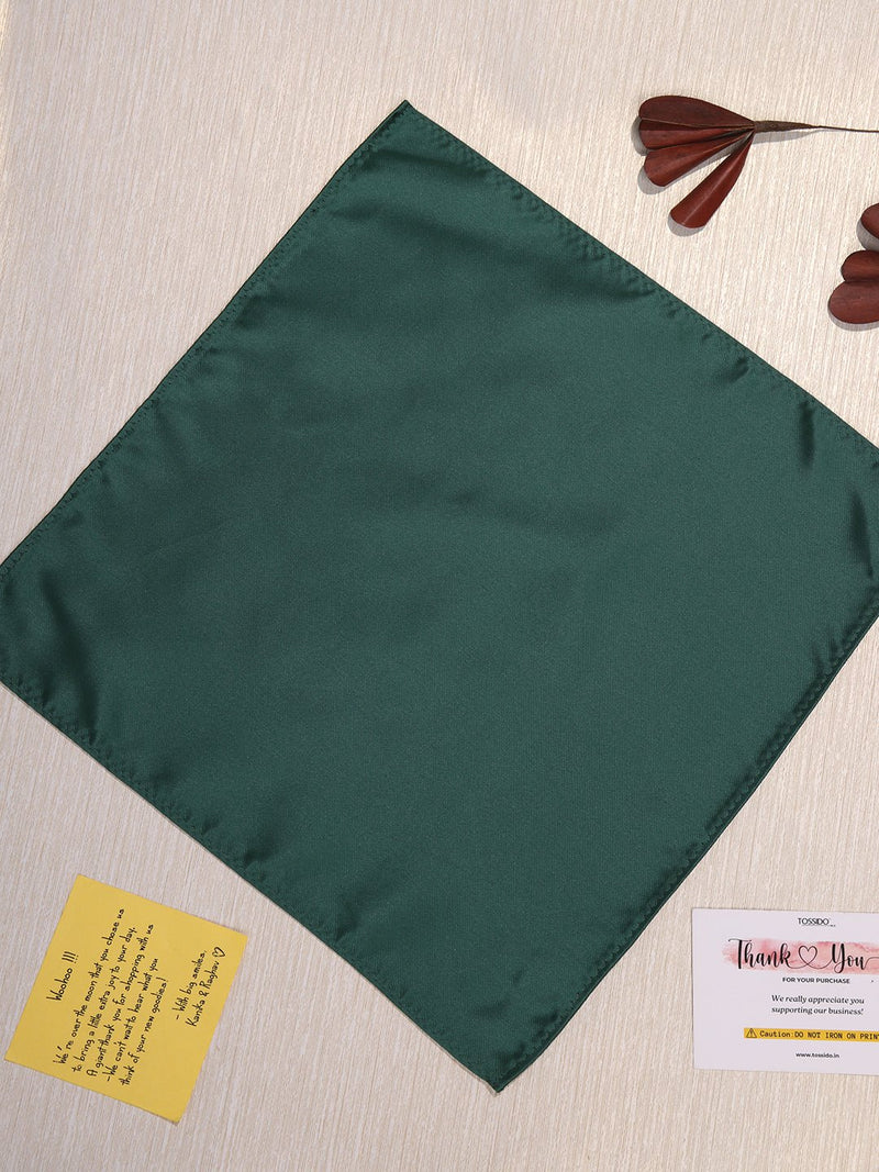 Green Solid Pocket Square - TOSSIDO