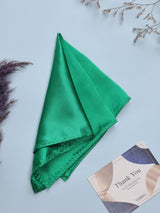 Green Solid Silk Pocket Square - TOSSIDO