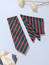 Green Stripe Necktie & Pocket Square Giftset - TOSSIDO