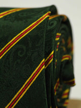 Green Stripe Printed Silk Necktie - TOSSIDO