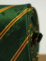 Green Stripe Printed Silk Necktie - TOSSIDO