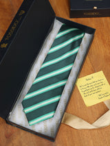 Green Stripe Woven Necktie - TOSSIDO