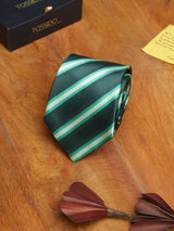 Green Stripe Woven Necktie - TOSSIDO