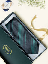 Green Stripes Broad + Long Necktie - TOSSIDO
