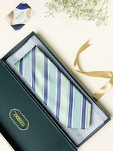 Green Stripes Broad + Long Necktie - TOSSIDO