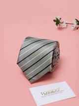 Green Stripes Teflon Silk Necktie - TOSSIDO