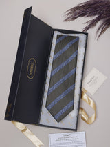 Green Stripes Teflon Silk Necktie - TOSSIDO