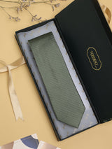 Green Stripes Woven Silk Necktie - TOSSIDO