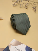 Green Stripes Woven Silk Necktie - TOSSIDO
