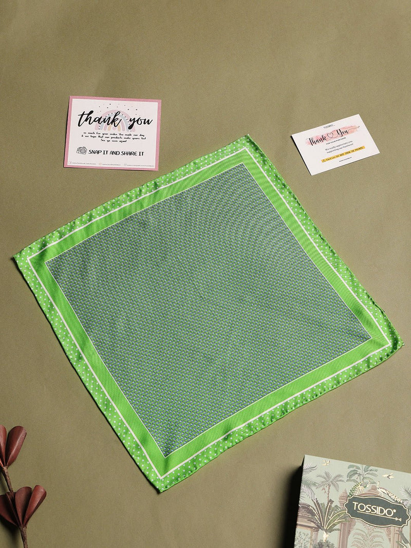 Green Whales Silk Pocket Square - TOSSIDO
