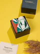 Green Zigzag & Leaf Socks – Pack of 2 - TOSSIDO