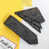 Grey Abstract Necktie & Pocket Square Giftset - TOSSIDO