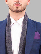 Grey Abstract Reversible Stole & Pocket Square Set - TOSSIDO