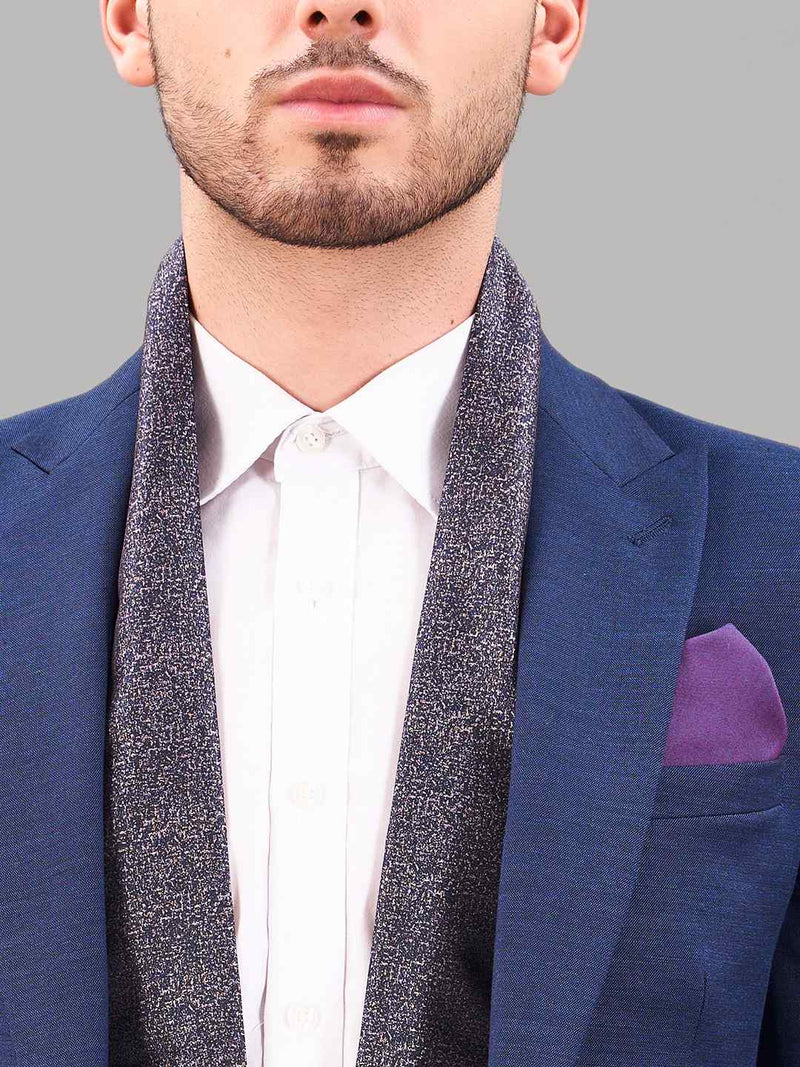 Grey Abstract Reversible Stole & Pocket Square Set - TOSSIDO
