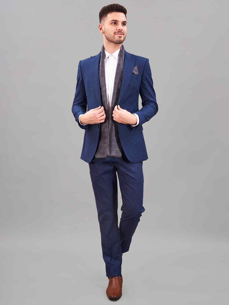 Grey Abstract Reversible Stole & Pocket Square Set - TOSSIDO