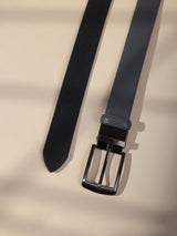 Grey & Black Reversible Leather Belt